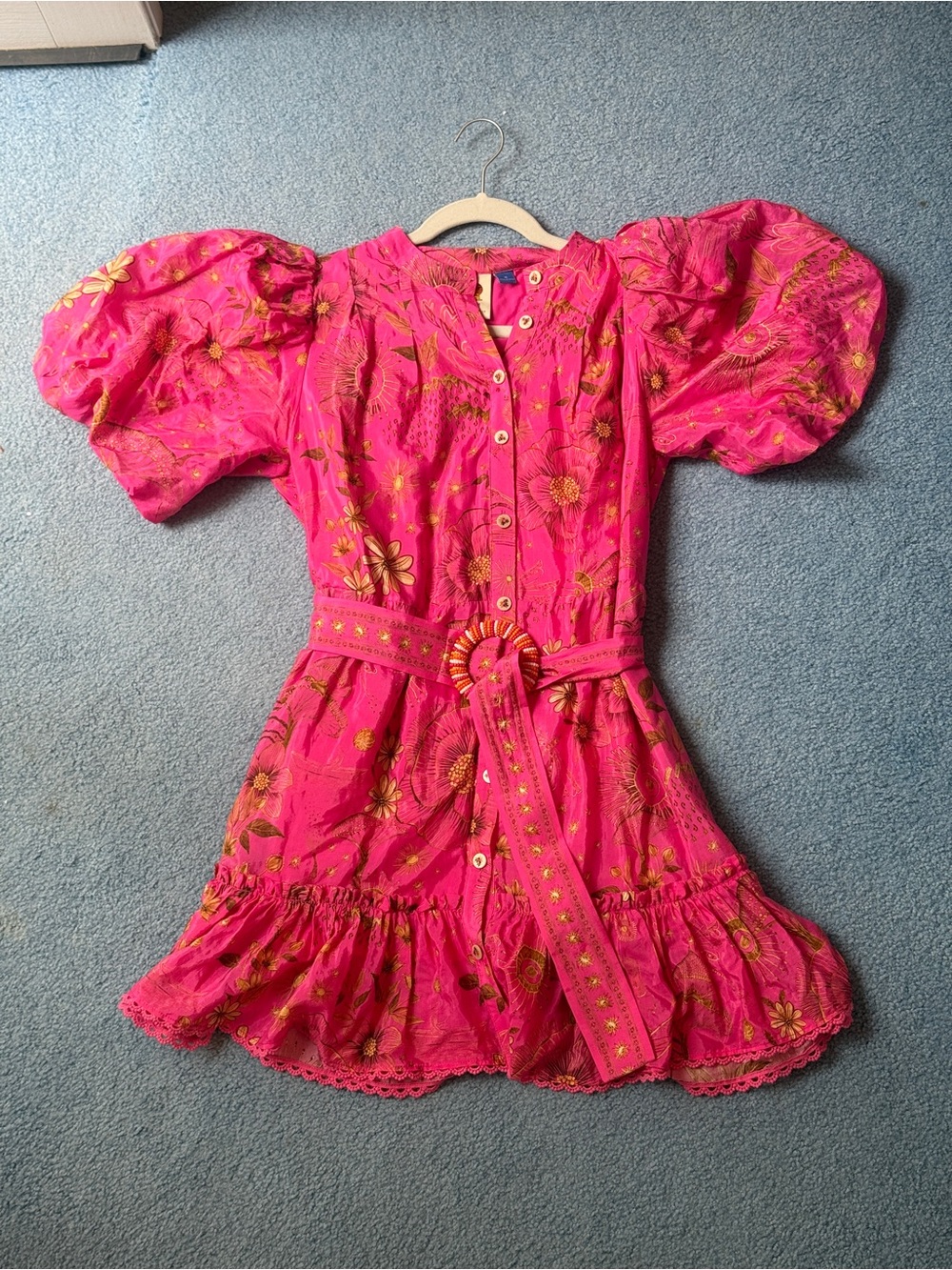Farm Rio x Anthropologie Short-Sleeve Button-Front Mini Dress